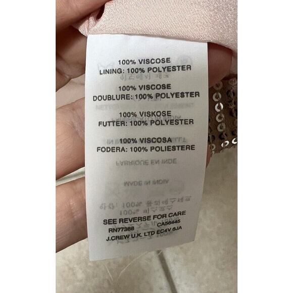 NWT J. Crew Rose Gold Blush Pink Sequin Dress Size 2 - Picture 8 of 8